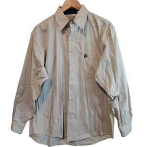 Vintage Bugle Boy Button Down Shirt Mens Medium Beige 90s Long Sleeve Casual Top